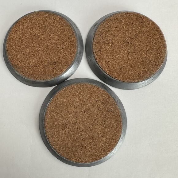 Clorox Co 75th Anniversary Advertisement Pewter (3) Drink Coasters Cork Backing - Picture 3 of 16